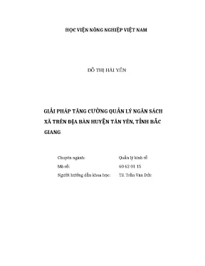 Luận văn thạc sĩ giải pháp tăng cường quản lý ngân sách xã trên địa bàn huyện tân yên tỉnh bắc giang