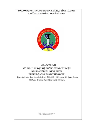 Lắp đặt hệ thống cung cấp điện