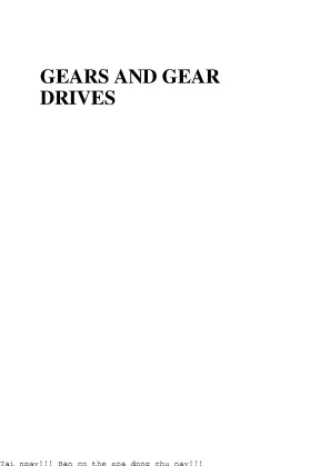 Gears and gear drives