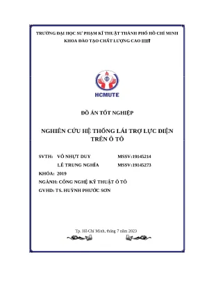 Khóa luận tốt nghiệp nghiên cứu hệ thống lái trợ lực điện trên ô tô