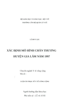 Luận văn xác đinh mô hình chấn thương huyện gia lâm