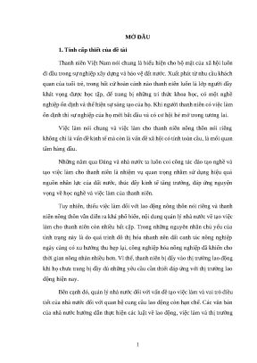 Luận văn ths qlc quản lý nhà nước về tạo việc làm cho thanh niên nông thôn trên địa bàn huyện kiên lương tỉnh kiên giang