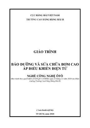 Giáo trình bảo dưỡng và sửa chữa bơm cao áp điều khiển điện tử nghề công nghệ ôtô