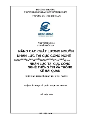 Luận văn thạc sĩ nâng cao chất lượng nguồn nhân lực tại cục công nghệ thông tin và thống kê hải quan