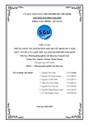 Những nhân tố ảnh hưởng đến quyết định mua sắm trực tuyến