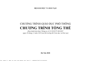 Chương trình giáo dục phổ thông chương trình tổng thể