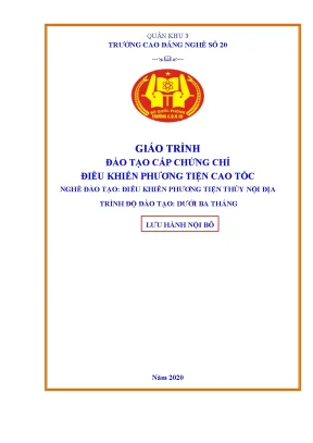Giáo trình bồi dưỡng cấp chứng chỉ điều khiển phương tiện cao tốc nghề điều khiển phương tiện thuỷ nội địa