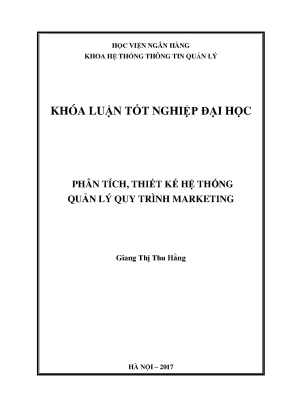 Phân tích thiết kế quản lý quy trình marketing