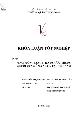 Hoạt động logistics ngược trong chuỗi cung ứng nhựa tại việt nam