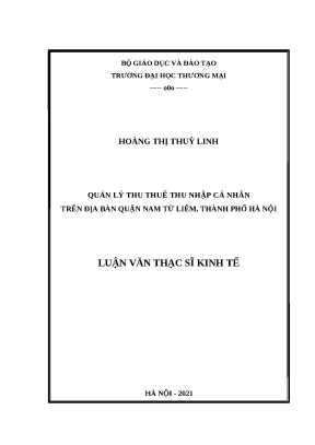 Luận văn thạc sĩ quản lý thu thuế thu nhập cá nhân trên địa bàn quận nam từ liêm thành phố hà nội