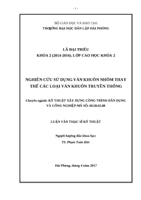Luận văn hpu nghiên cứu sử dụng ván khuôn nhôm thay thế các loại ván khuôn truyền thống