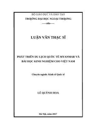 Luận văn thạc sĩ phát triển du lịch quốc tế myanmar và bài học kinh nghiệm cho việt nam