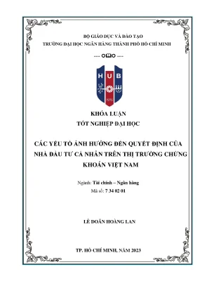 Các yếu tố ảnh hưởng đến quyết định của nhà đầu tư cá nhân trên thị trường chứng khoán việt nam