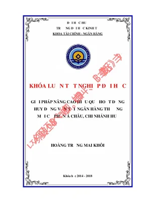 Giải pháp nâng cao hiệu quả hoạt động huy động vốn tại ngân hàng thương mại cổ phần á châu chi nhánh huế