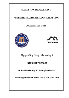Luận văn tmu internship report online marketing for hoangviettravel