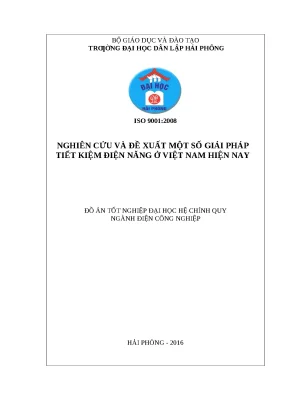 Luận văn hpu nghiên cứu và đề xuất một số giải pháp tiết kiệm điện năng ở việt nam hiện nay