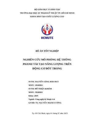 Khóa luận tốt nghiệp nghiên cứu mô phỏng hệ thống phanh tái tạo năng lượng trên động cơ đốt trong