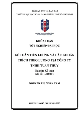 Kế toán tiền lương và các khoản trích theo lương tại công ty trách nhiệm hữu hạn tuấn thuỷ