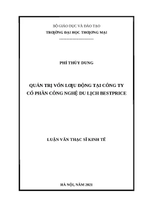 Luận văn thạc sĩ quản trị vốn lưu động tại công ty cổ phần công nghệ du lịch bestprice