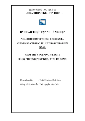 Kiểm thử shopping website bằng phương pháp kiểm thử tự động