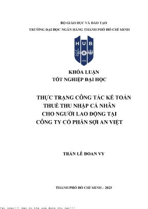 Thực trạng công tác kế toán thuế thu nhập cá nhân cho người lao động tại ctcp sợi an việt 2023