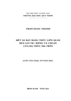 1178 một số bất đẳng thức liên quan đến giá trị riêng và chuẩn của đa thức ma trận luận văn tốt nghiệp