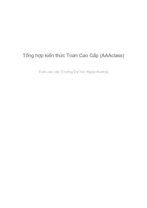 Tài liệu chuyên đề tổng hợp toán cao cấp