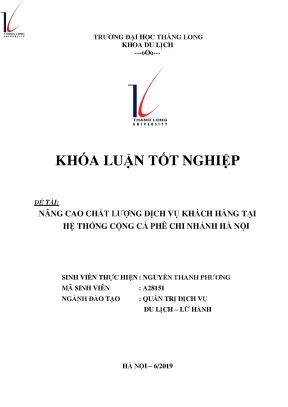 Nâng cao chất lượng dịch vụ khách hàng tại hệ thống công cà phê chi nhánh hà nội