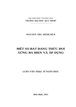 1180 một số bất đẳng thức đối xứng ba biến và áp dụng luận văn tốt nghiệp