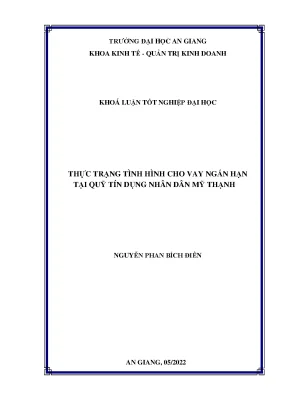 Thực trạng tình hình cho vay ngắn hạn tại quỹ tín dụng nhân dân mỹ thạnh