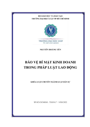 Khóa luận tốt nghiệp bảo vệ bí mật kinh doanh trong pháp luật lao động