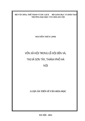 Luận án vốn xã hội trong lễ hội đền và thị xã sơn tây thành phố hà nội