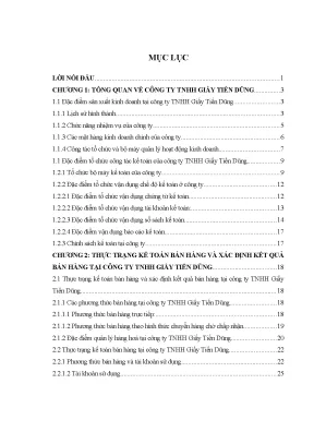 Hoàn thiện công tác kế toán bán hàng và xác định kết quả bán hàng tại công ty tnhh giấy tiến dũng