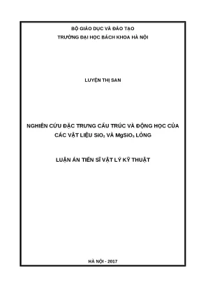 0958 nghiên cứu đặc trưng cấu trúc và động học của các vật liệu sio2 và mgsio3 lỏng luận văn tốt nghiệp