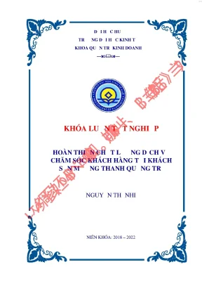 Hoàn thiện chất lượng dịch vụ cskh tại khách sạn mường thanh quảng trị