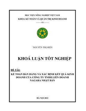 Kế toán bán hàng và xác định kết quả kinh doanh của công ty tnhh liên doanh nagara nhật bản