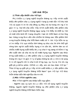 Thực trạng và giải pháp đẩy mạnh xuất khẩu các sản phẩm của các làng nghề truyền thống việt nam
