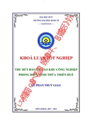 Thu hút đầu tư vào khu công nghiệp phong điền tỉnh thừa thiên huế