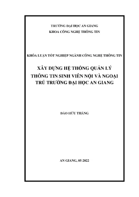 Xây dựng hệ thống quản lý thông tin sinh viên nội và ngoại trú trường đại học an giang