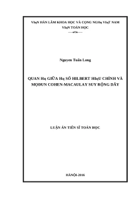 0570 quan hệ giữa hệ số hilbert hiệu chỉnh và môđun cohen macaulay suy rộng dãy luận văn tốt nghiệp