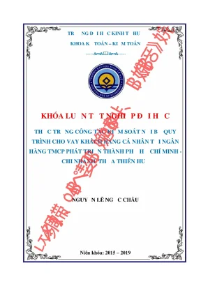 Thực trạng công tác kiểm soát nội bộ quy trình cho vay khách hàng cá nhân tại ngân hàng tmcp phát triển thành phố hồ chí minh chi nhánh thừa thiên huế