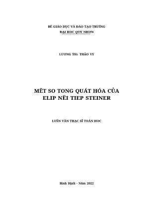 1151 một số tổng quát hóa của elip nội tiếp steiner luận văn tốt nghiệp