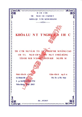 Thực trạng và một số giải pháp nhằm nâng cao chất lượng dịch vụ ăn uống tại nhà hàng tân điểm hẹn xanh dntn khương phạm