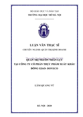 Quản trị nguồn nhân lực tại công ty cổ phần thực phẩm xuất khẩu đồng giao doveco