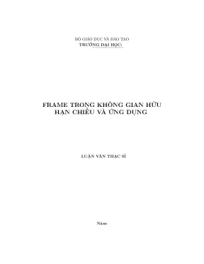 Frame trong không gian hữu hạn chiều và ứng dụng