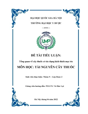 Khóa luận tốt nghiệp tổng quan về cây thuốc có tác dụng kích thích mọc tóc