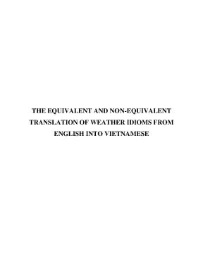 The equivalent and non equivalent translation of weather idioms from english into vietnamese graduation paper major translation interpretation