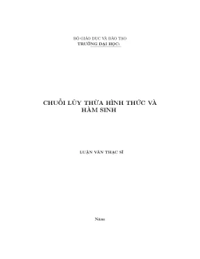 Chuỗi lũy thừa hình thức và hàm sinh