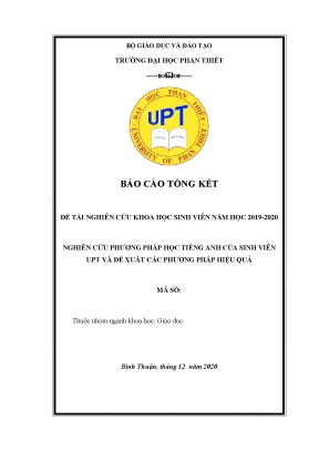 Nghiên cứu phương pháp học tiếng anh tại trường đại học phan thiết và đề xuất các phương pháp hiệu quả