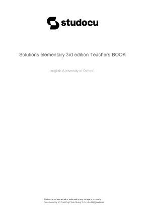 Solutions elementary 3rd edition teachers book